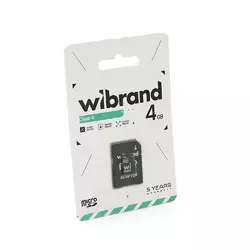 Карта пам'яті Wibrand microSDHC Class 4, 4GB Карта пам'яті Wibrand microSDHC Class 4, 4GB
