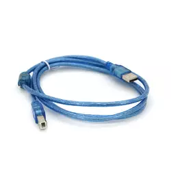 Кабель USB 2.0 AM / BM, 1.5m, 2 ферита, прозорий Кабель USB 2.0 AM / BM, 1.5m, 2 ферита, прозорий