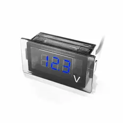 Цифровий вольтметр DY-B, діапазон вимірювань 12-24V, 49x18x26 mm, Blue Цифровий вольтметр DY-B, діапазон вимірювань 12-24V, 49x18x26 mm, Blue