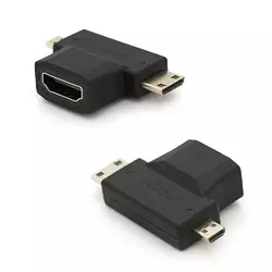Перехідник mini HDMI (тато) -micro HDMI (тато) -HDMI (мама) Перехідник mini HDMI (тато) -micro HDMI (тато) -HDMI (мама)