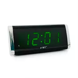 Електронний годинник VST-730, будильник, живлення від кабелю 220V, Light Green Light Електронний годинник VST-730, будильник, живлення від кабелю 220V, Light Green Light