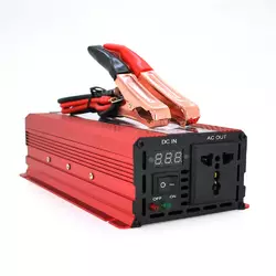 Інвертор напруги CJ-1600M (DC:800W), 12/220V з апроксимованою синусоїдою, 1 універсальна розетка, крокодили, Q24 Інвертор напруги CJ-1600M (DC:800W), 12/220V з апроксимованою синусоїдою, 1 універсальна розетка, крокодили, Q24