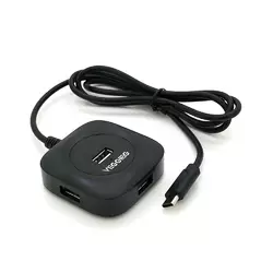 Хаб VEGGIEG V-C240 Type-C, 4 порти USB 2.0, 20 см, Black, Box Хаб VEGGIEG V-C240 Type-C, 4 порти USB 2.0, 20 см, Black, Box