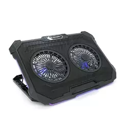 Підставка під ноутбук IceCoorel F8, 10-17", 2*125mm 1200±10% RPM, корпус пластик+алюміній, 2xUSB 2.0, 415x293x26.5mm, RGB, Box Q10 Підставка під ноутбук IceCoorel F8, 10-17", 2*125mm 1200±10% RPM, корпус пластик+алюміній, 2xUSB 2.0, 415x293x26.5mm, RGB, Box Q10