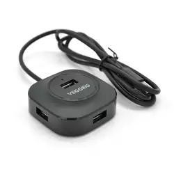 Хаб VEGGIEG V-U2409 USB 2.0 4 порта, 480Mbts, живлення від USB, Black, 1,5m, Box Хаб VEGGIEG V-U2409 USB 2.0 4 порта, 480Mbts, живлення від USB, Black, 1,5m, Box