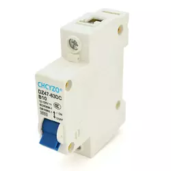Автоматичний вимикач постійного струму CHCYZO DZ47-63DC-B10, 1P, 10A, 12-125V Автоматичний вимикач постійного струму CHCYZO DZ47-63DC-B10, 1P, 10A, 12-125V