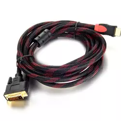 Кабель HDMI (тато) -DVI (тато) 1,5 метра 2 фериту обплетення круглий Пакет, Q150
