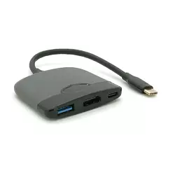 Хаб Type-C(тато) пластиковий, HDMI(мама)+USB3.0(мама)+PD(мама), 23cm, Black Хаб Type-C(тато) пластиковий, HDMI(мама)+USB3.0(мама)+PD(мама), 23cm, Black