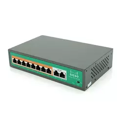 Комутатор POE SICSO 48V з 8 портами POE 100Мбіт + 2 порт Ethernet (UP-Link) 100Мбіт, з посил. сигн. до 250м, корпус-метал, Silver, БП вбудований, Q30 Комутатор POE SICSO 48V з 8 портами POE 100Мбіт + 2 порт Ethernet (UP-Link) 100Мбіт, з посил. сигн. до 250м, корпус-метал, Silver, БП вбудований, Q30