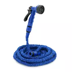 Шланг Садовий KY-150B, 5-15м/50ft, + розпилювач, насадка на кран, Blue, Box Шланг Садовий KY-150B, 5-15м/50ft, + розпилювач, насадка на кран, Blue, Box