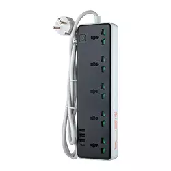 Мережевий фільтр HOCO AC13A на 5 розеток + 3 USB + USB-C, 17W, кабель 1,5 м, 220В, Black, Box Мережевий фільтр HOCO AC13A на 5 розеток + 3 USB + USB-C, 17W, кабель 1,5 м, 220В, Black, Box