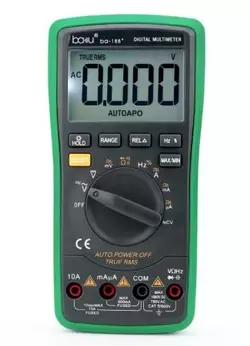Мультиметр BAKKU BA-18B+ Вимірювання: V AC/DC, AC/DC, Ω, C, F, hFE Функції: продзвонювання, HOLD, підсвічування Мультиметр BAKKU BA-18B+ Вимірювання: V AC/DC, AC/DC, Ω, C, F, hFE Функції: продзвонювання, HOLD, підсвічування