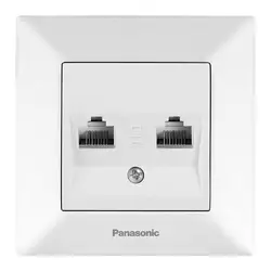 Розетка Panasonic Arkedia Slim комп'ютерна подвійна  RJ45 CAT5e, білий Розетка Panasonic Arkedia Slim комп'ютерна подвійна  RJ45 CAT5e, білий