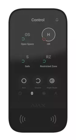 Безпроводова сенсорна клавіатура Ajax KeyPadTouchScreen black Безпроводова сенсорна клавіатура Ajax KeyPadTouchScreen black