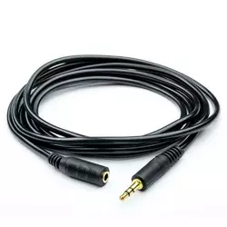 Подовжувач Audio DC3.5 тато-мама 3.0м, GOLD Stereo Jack, (круглий) Black cable, Пакет Q300 Подовжувач Audio DC3.5 тато-мама 3.0м, GOLD Stereo Jack, (круглий) Black cable, Пакет Q300