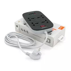 Мережевий фільтр LDNIO SC4407, 4 Розетки + 4 USB, 2 м, перетин 3х0,75мм, White, Box Мережевий фільтр LDNIO SC4407, 4 Розетки + 4 USB, 2 м, перетин 3х0,75мм, White, Box
