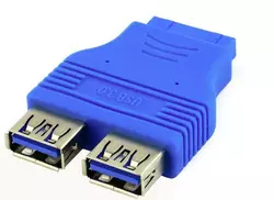 Перехідник USB 3.0 для материнської плати, 20pin to 2 port USB 3.0, внутрішній, Пакет Перехідник USB 3.0 для материнської плати, 20pin to 2 port USB 3.0, внутрішній, Пакет