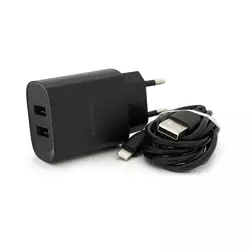 Набір BOROFONE BN2 СЗУ 2xUSB+ кабель Lighting, 2.1A, 1м, Black, Box Набір BOROFONE BN2 СЗУ 2xUSB+ кабель Lighting, 2.1A, 1м, Black, Box