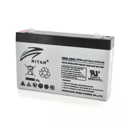 Акумуляторна батарея AGM RITAR HR6-36W, Gray Case, 6V 9.0Ah ( 151 х 34 х 94 (100 ) 1.35kg Q10 Акумуляторна батарея AGM RITAR HR6-36W, Gray Case, 6V 9.0Ah ( 151 х 34 х 94 (100 ) 1.35kg Q10