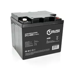 Акумуляторна батарея EUROPOWER AGM EP12-40M6 12 V 40Ah (196 x 165 x 173) Black Q1/96 Акумуляторна батарея EUROPOWER AGM EP12-40M6 12 V 40Ah (196 x 165 x 173) Black Q1/96