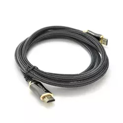 Кабель VEGGIEG HX-2 HDMI-HDMI 2K * 4K, 2m, v2,0, OD-7.0mm, круглий, обплетення, Black, коннектор Black-Gold, Пакет Кабель VEGGIEG HX-2 HDMI-HDMI 2K * 4K, 2m, v2,0, OD-7.0mm, круглий, обплетення, Black, коннектор Black-Gold, Пакет