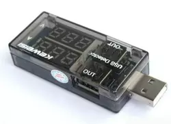 USB тестер Keweisi KWS-V21 напруги (3-8V) та струму (0-3A), Black USB тестер Keweisi KWS-V21 напруги (3-8V) та струму (0-3A), Black