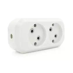 Блок розеток для подовжувача 220V MERLION MBR-2W, 2 гнізда без заземлення Q160 Блок розеток для подовжувача 220V MERLION MBR-2W, 2 гнізда без заземлення Q160