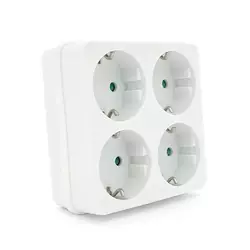 Розетка 4-х місна із заземленням SQ-RB-01/04A, 4x16A 250V~Max, 3500W, White, Q100 Розетка 4-х місна із заземленням SQ-RB-01/04A, 4x16A 250V~Max, 3500W, White, Q100