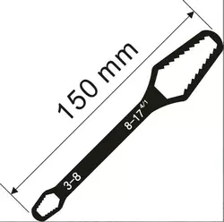 Універсальний ключ Torx 3-17 мм, регульований ключ, що самозатягується, з подвійною головкою, гайковий ключ, Black Універсальний ключ Torx 3-17 мм, регульований ключ, що самозатягується, з подвійною головкою, гайковий ключ, Black