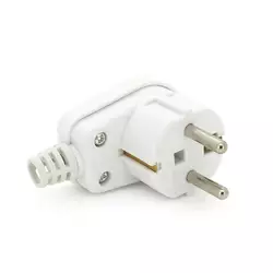 Вилка із заземленням кутова SQ-SN-03, 16A 250V, White, Q200 Вилка із заземленням кутова SQ-SN-03, 16A 250V, White, Q200