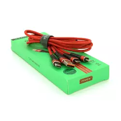 Кабель KSC-296 TUOYUAN charging data cable 3 in 1 Micro / Iphone / Type-C, довжина 1м, Red, BOX