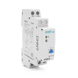 Реле часу CHINT NTE8В110M, на DIN-рейку, затримка включення-1-10хв, Ue/le: AC-15 240В/0,75А, -5°С~+40°С, 93х66,5х18,5 мм Реле часу CHINT NTE8В110M, на DIN-рейку, затримка включення-1-10хв, Ue/le: AC-15 240В/0,75А, -5°С~+40°С, 93х66,5х18,5 мм