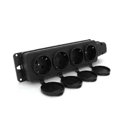 Колодка PiPo PP / SP-4/44 / 16B, 16А, 220-240В, IP44, з заглушкою, із заземленням 4 гнізда, каучук, чорний, Q10 Колодка PiPo PP / SP-4/44 / 16B, 16А, 220-240В, IP44, з заглушкою, із заземленням 4 гнізда, каучук, чорний, Q10