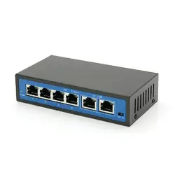 Комутатор POE 48V з 4 портами POE 100Мбіт + 2 порт Ethernet (UP-Link) 100Мбіт, корпус - метал, Black, БП у комплекті, Q18 Комутатор POE 48V з 4 портами POE 100Мбіт + 2 порт Ethernet (UP-Link) 100Мбіт, корпус - метал, Black, БП у комплекті, Q18