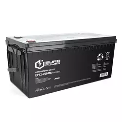 Акумуляторна батарея EUROPOWER AGM EP12-200M8 12V 200Ah (522 x 240 x 219) Black Q1/18 Акумуляторна батарея EUROPOWER AGM EP12-200M8 12V 200Ah (522 x 240 x 219) Black Q1/18