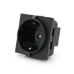 Розетка врізна з заземленням E-08, Input: AC 100-250V 16A, Black Розетка врізна з заземленням E-08, Input: AC 100-250V 16A, Black
