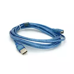 Подовжувач USB 2.0 AM / AF, 3.0m, 1 ферит, прозорий синій Q150 Подовжувач USB 2.0 AM / AF, 3.0m, 1 ферит, прозорий синій Q150