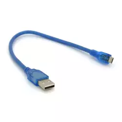 Кабель USB 2.0 (AM / Місго 5 pin) 0,3м, прозорий синій, Пакет Кабель USB 2.0 (AM / Місго 5 pin) 0,3м, прозорий синій, Пакет