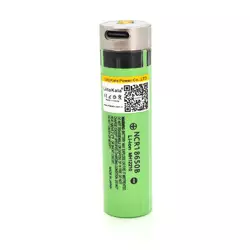 Акумулятор 18650 Li-Ion LiitoKala Lii-34B-USB, 3400mAh, Type-C, 3.7V (2.75-4.2V), Green, PVC BOX Акумулятор 18650 Li-Ion LiitoKala Lii-34B-USB, 3400mAh, Type-C, 3.7V (2.75-4.2V), Green, PVC BOX