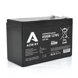 Акумулятор AZBIST Super AGM ASAGM-1270F2, Black Case, 12V 7.0Ah (151 х 65 х 94 (100)) Q10 Акумулятор AZBIST Super AGM ASAGM-1270F2, Black Case, 12V 7.0Ah (151 х 65 х 94 (100)) Q10