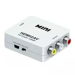 Конвертер Mini, HDMI to AV, ВИХІД 3RCA (мама) на ВХІД HDMI (мама), 720P / 1080P, White, BOX Конвертер Mini, HDMI to AV, ВИХІД 3RCA (мама) на ВХІД HDMI (мама), 720P / 1080P, White, BOX
