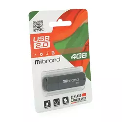 Флеш-накопичувач Mibrand Grizzly, USB 2.0, 4GB, Blister Флеш-накопичувач Mibrand Grizzly, USB 2.0, 4GB, Blister