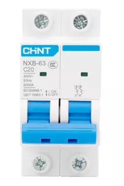 Автоматичний вимикач змінного струму CHINT  NXB-63 2P C20, 20A Автоматичний вимикач змінного струму CHINT  NXB-63 2P C20, 20A