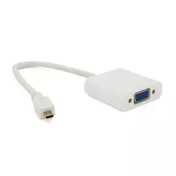 Конвертер micro HDMI (тато) на VGA(мама) 30cm, White, 4K/2K, Пакет Конвертер micro HDMI (тато) на VGA(мама) 30cm, White, 4K/2K, Пакет