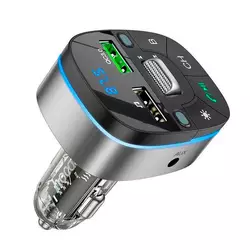 FM-модулятор HOCO E71, Black/Silver, Box FM-модулятор HOCO E71, Black/Silver, Box