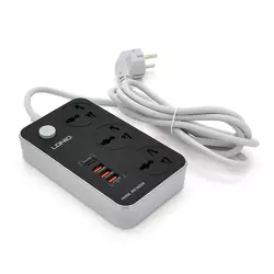 Мережевий фільтр LDNIO SC3412, 3 Розетки + 4 USB, 2 м, перетин 3х0,75мм, Black, Box Мережевий фільтр LDNIO SC3412, 3 Розетки + 4 USB, 2 м, перетин 3х0,75мм, Black, Box