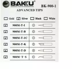 Жало для паяльника BAKKU BK-900M-T-D,silver, 4*6,3mm, мідь, гальванічне покриття, висока теплопровідність, швидке нагрівання, середній конус Жало для паяльника BAKKU BK-900M-T-D,silver, 4*6,3mm, мідь, гальванічне покриття, висока теплопровідність, швидке нагрівання, середній конус