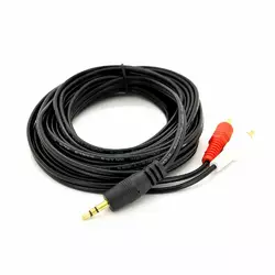 Кабель DC3.5 (тато) => 2хRCA (тато), GOLD Jack, CU, Stereo, круглий, Black, 5,0 м, (Пакет) Q200 Кабель DC3.5 (тато) => 2хRCA (тато), GOLD Jack, CU, Stereo, круглий, Black, 5,0 м, (Пакет) Q200