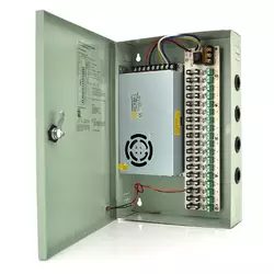 Імпульсний блок живлення 12V-20A / 18CH в боксі з замком перфорований, 18-ти канальний Імпульсний блок живлення 12V-20A / 18CH в боксі з замком перфорований, 18-ти канальний