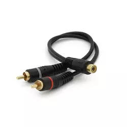 Кабель RCA (мама) => 2хRCA (тато), CU, круглий, Black, 0,2 м, (Пакет) Q250 Кабель RCA (мама) => 2хRCA (тато), CU, круглий, Black, 0,2 м, (Пакет) Q250